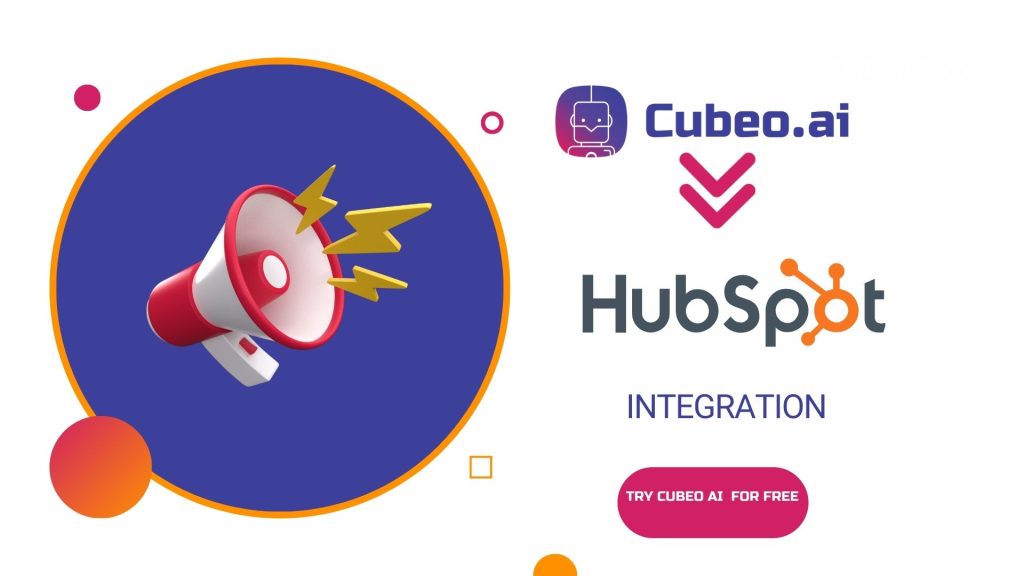 Cubeo AI and HubSpot integration showcasing features like prospect research, automated lead scoring, personalized outreach, and task automation.