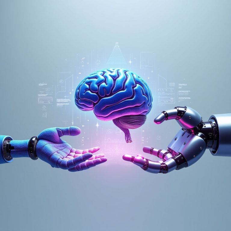 "As artificial intelligence continues to evolve, the fusion of human cognition and machine learning is shaping a new era of possibilities. This image represents the next frontier of AI, where intelligent automation, deep learning, and human-AI collaboration redefine industries.